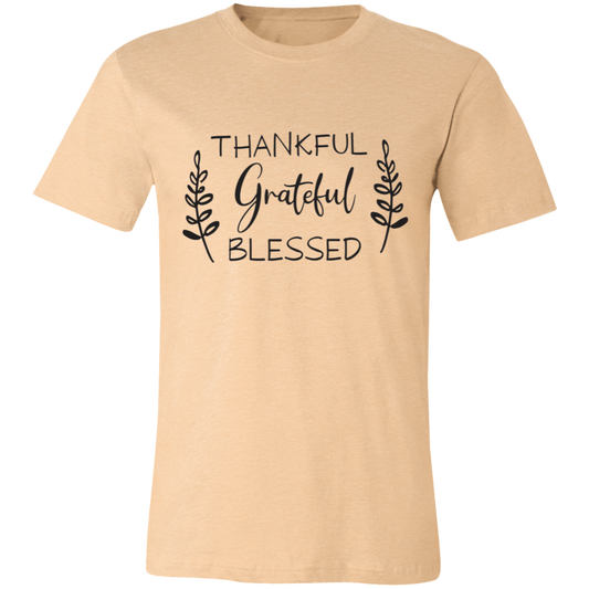 Thankful Grateful Blessed Short-Sleeve T-Shirt