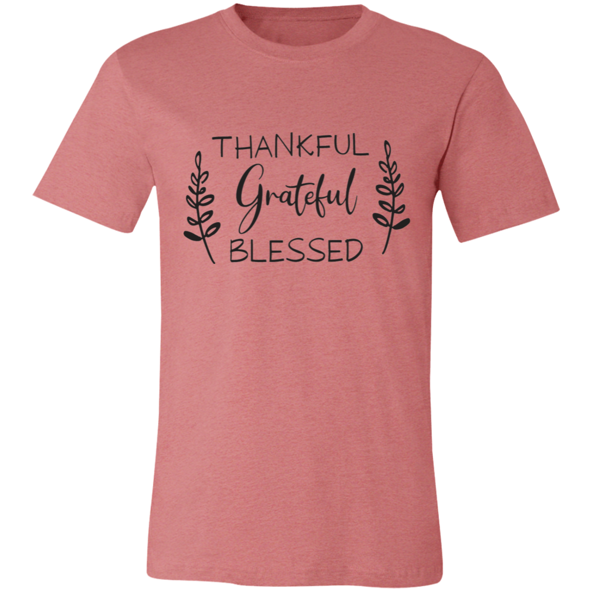 Thankful Grateful Blessed Short-Sleeve T-Shirt