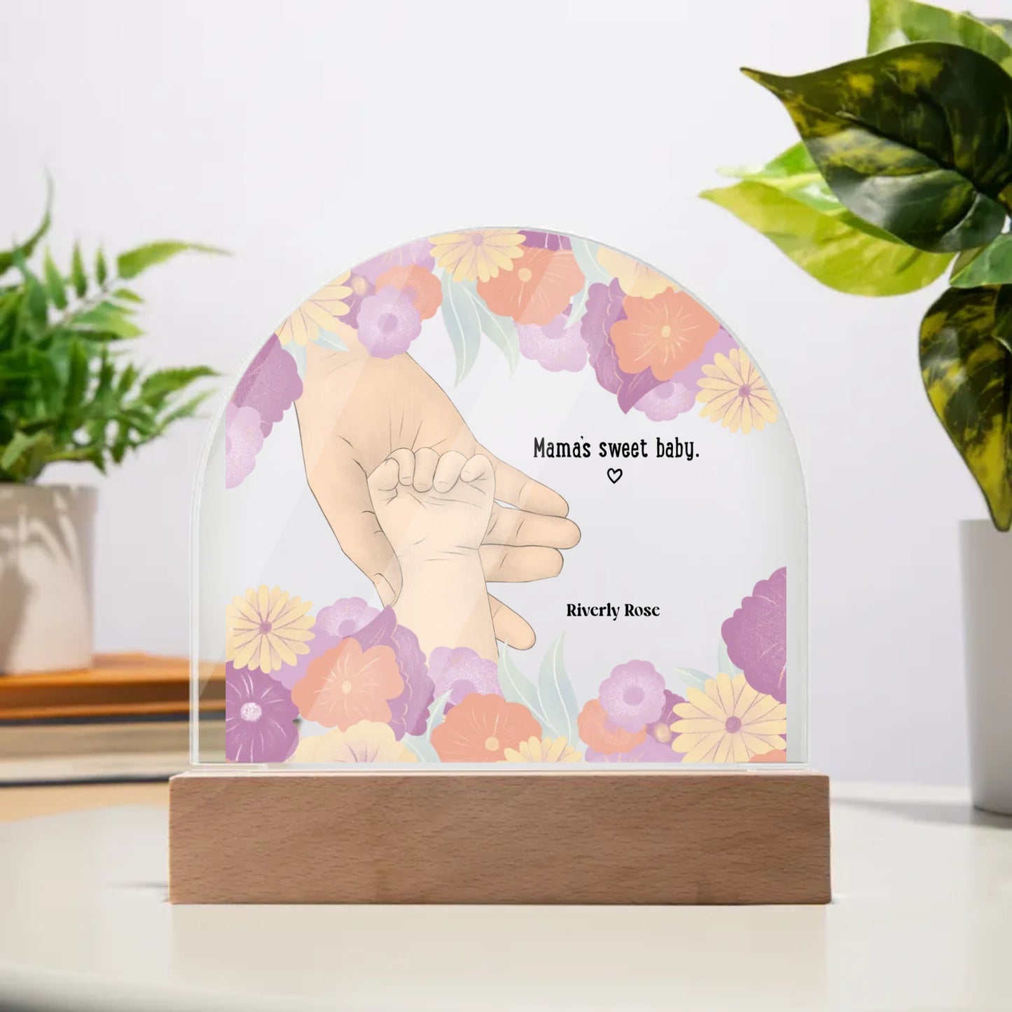 Personalized Mama's Sweet Baby Acrylic Dome Plaque