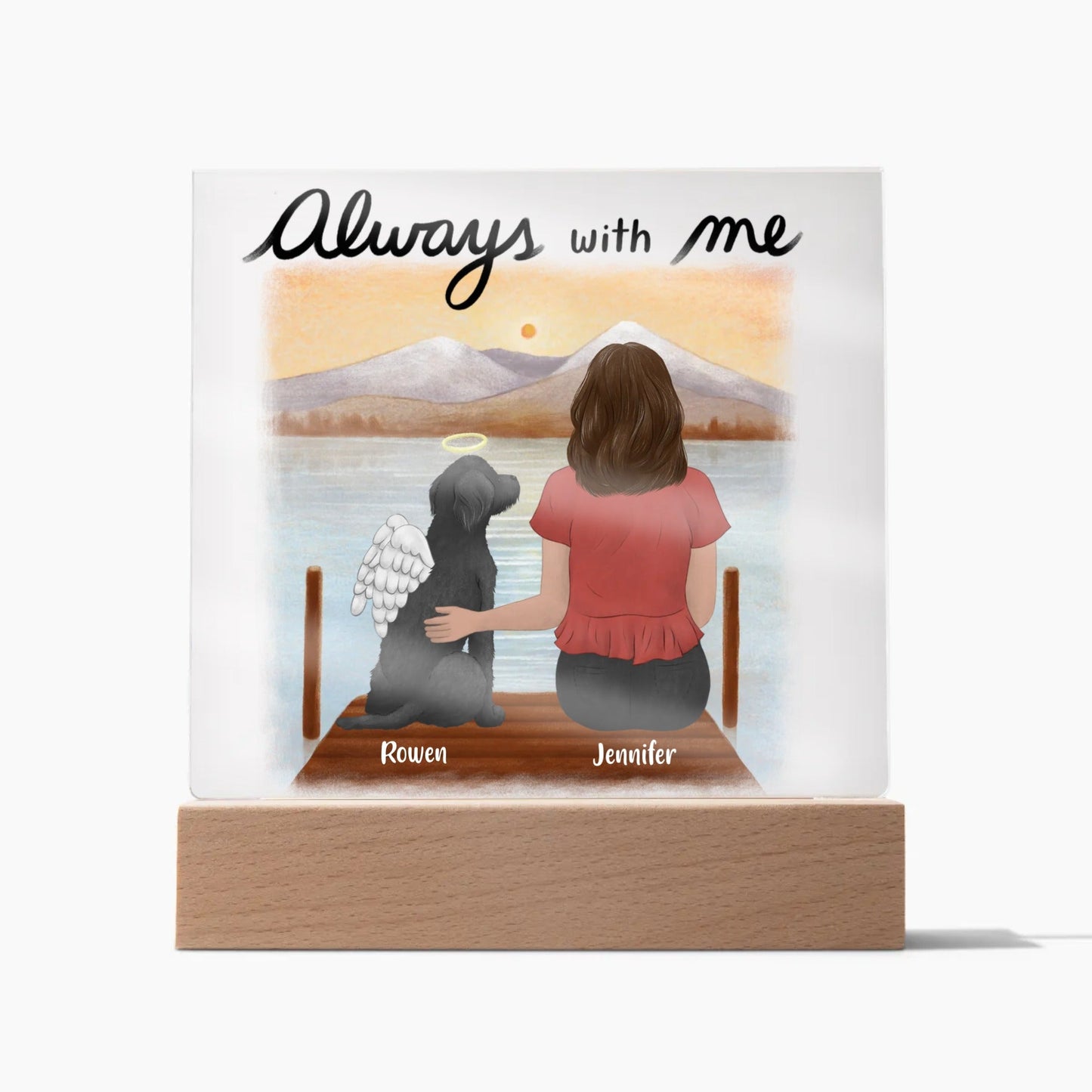 Personalized Always with Me Dog and Owner Acrylic Square Plaque