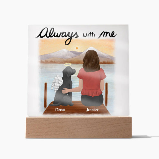 Personalized Always with Me Dog and Owner Acrylic Square Plaque