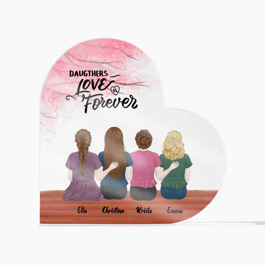 Personalized Daughters Love is Forever Acrylic Heart