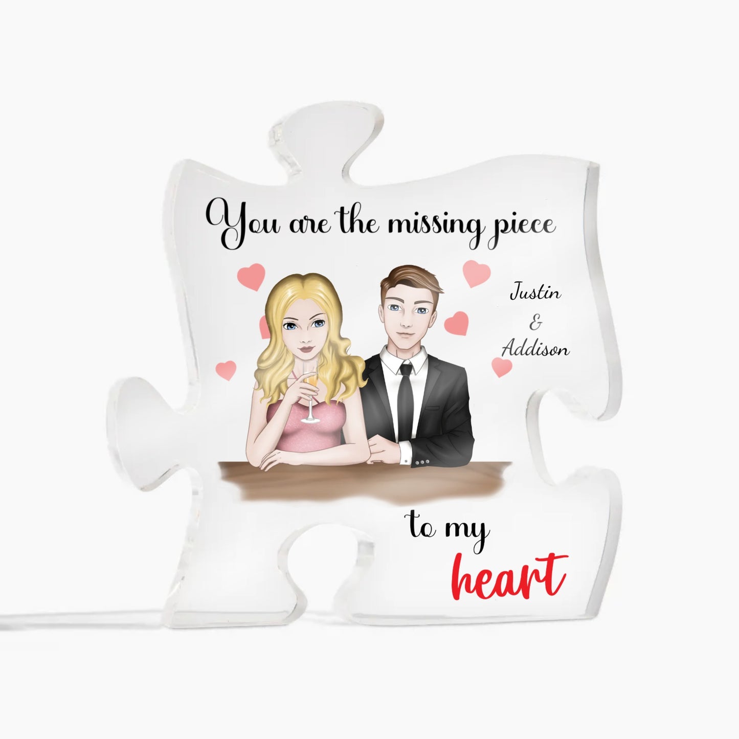 Personalized Missing Piece to my Heart Acrylic Puzzle