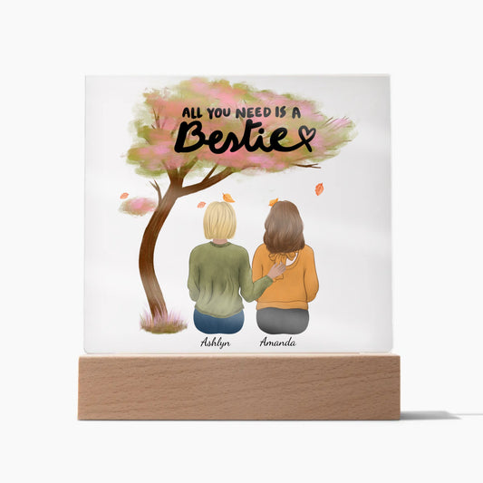 Personalized Bestie Acrylic Square Plaque