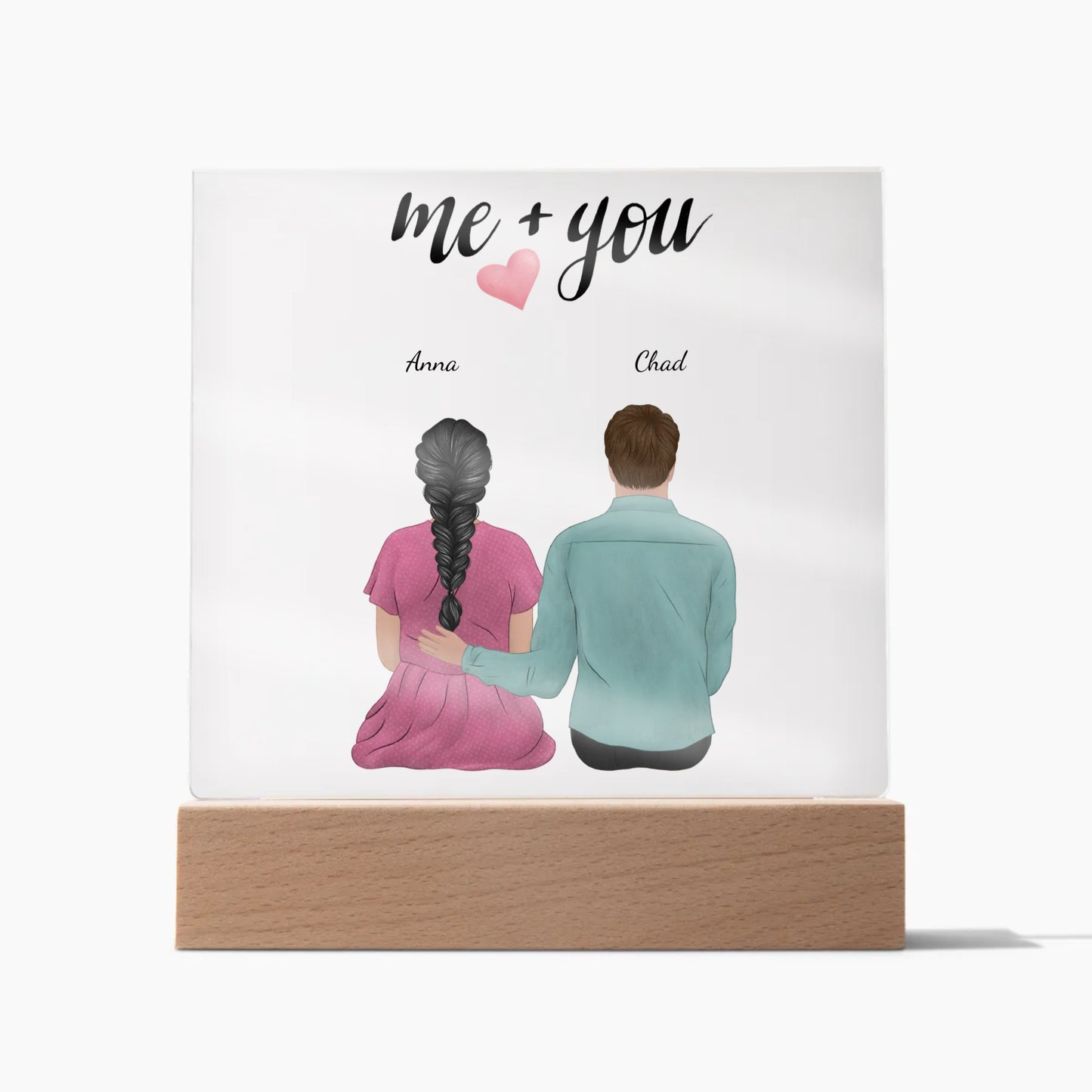 Personalized Couple Me & You Acrylic Square Plaque