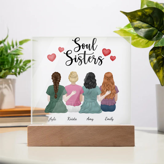 Personalized Soul Sisters Acrylic Square Plaque